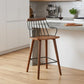 26" Brown Manufactured Wood and Iron Counter Height Bar Chair