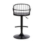 Black Solid Wood and Iron Low Back Adjustable Height Bar Chair