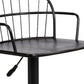 Black Solid Wood and Iron Low Back Adjustable Height Bar Chair