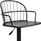 Black Solid Wood and Iron Low Back Adjustable Height Bar Chair