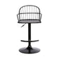 Black Solid Wood and Iron Low Back Adjustable Height Bar Chair