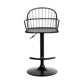 Black Solid Wood and Iron Low Back Adjustable Height Bar Chair