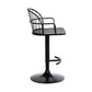 Black Solid Wood and Iron Low Back Adjustable Height Bar Chair