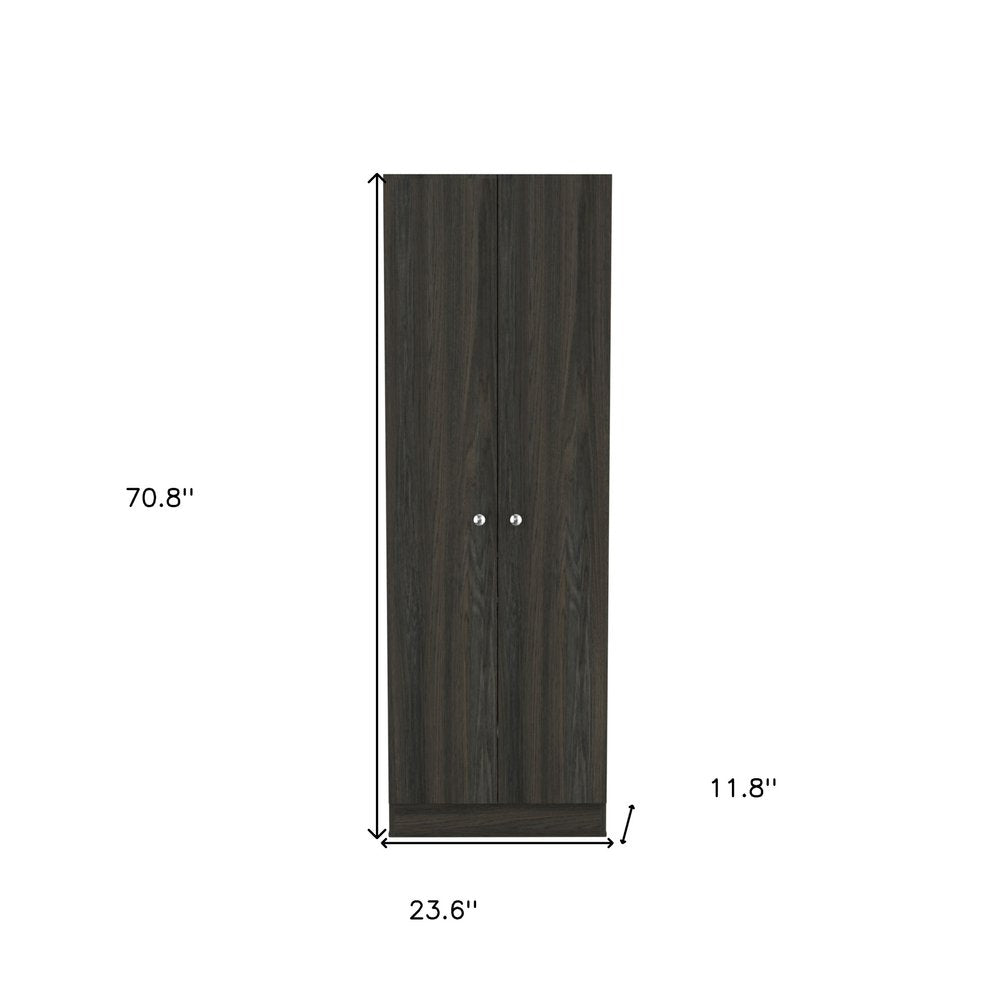 71" Dark Brown Wood Pantry Or Storage Closet