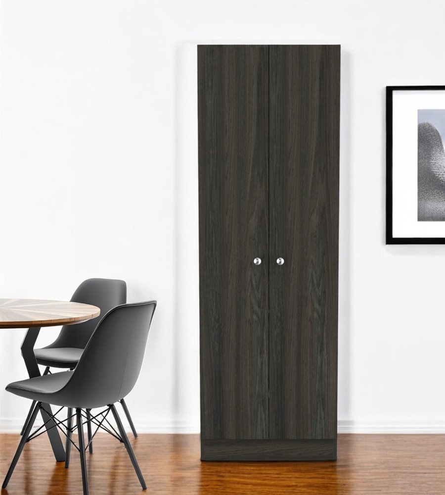 71" Dark Brown Wood Pantry Or Storage Closet