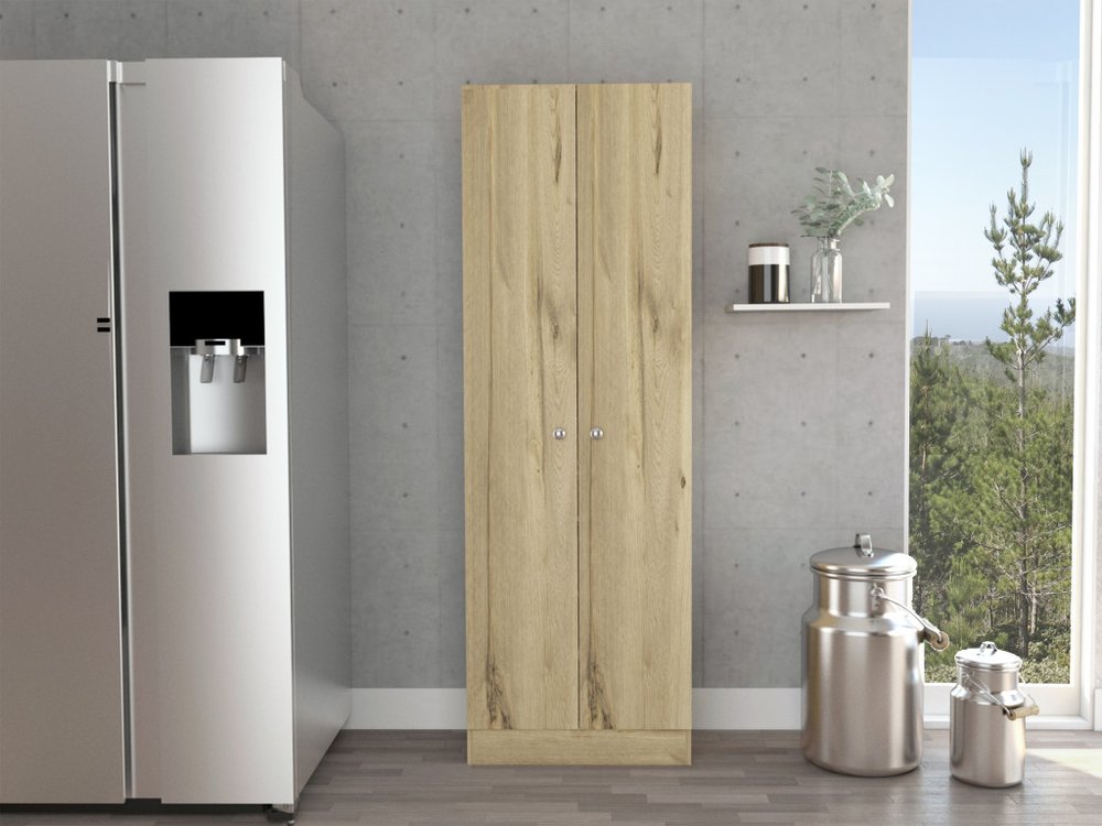 71" Oak Wood Pantry Or Storage Closet