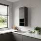 12" Gray Wood Floating Single Door Bathroom Vanity
