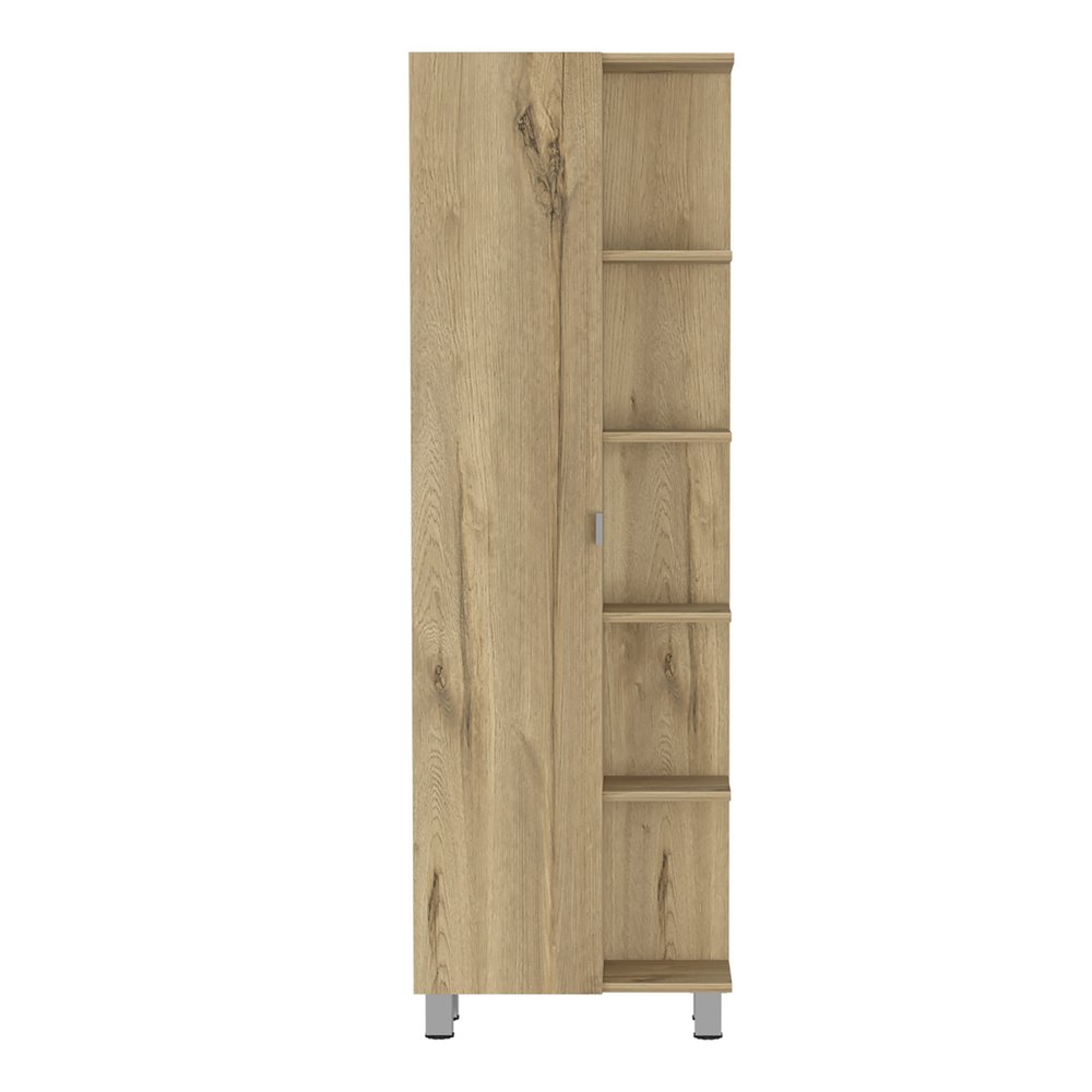 62" Oak Wood Pantry Or Storage Closet
