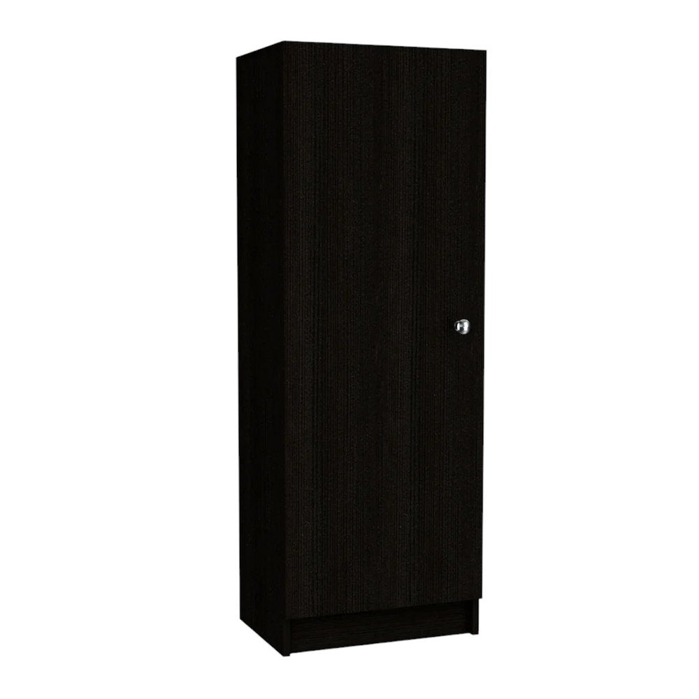 47" Black Wood Pantry Or Storage Closet
