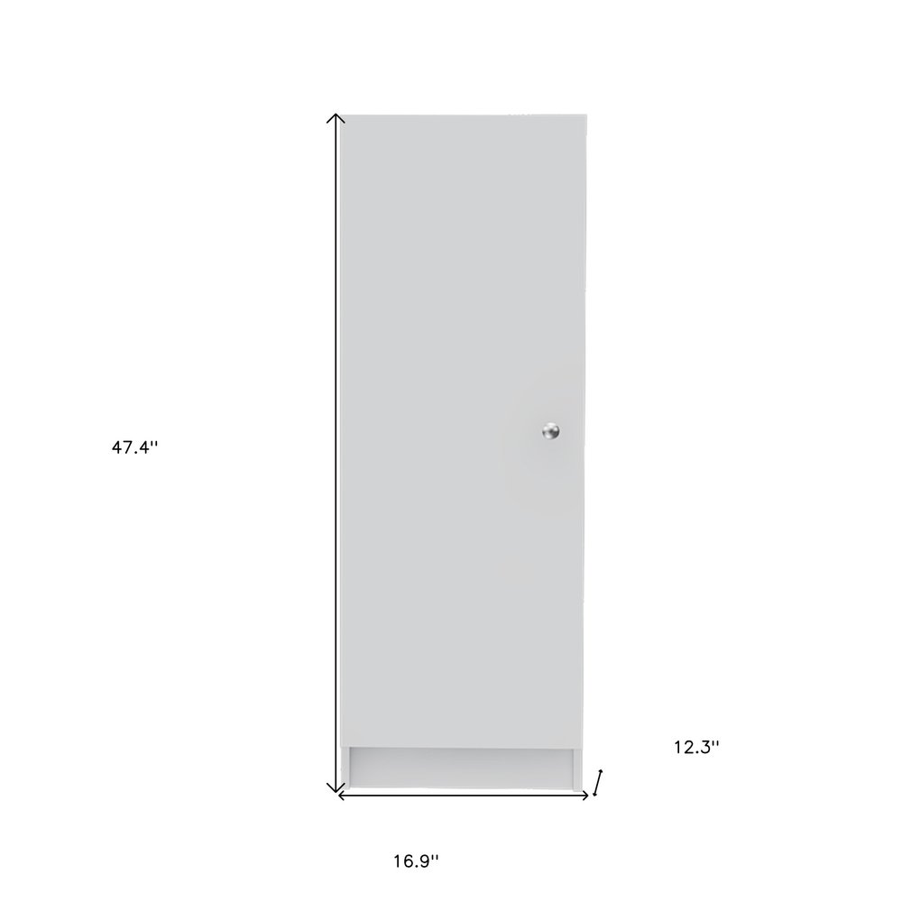 47" White Wood Pantry Or Storage Closet