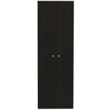 71" Black Wood Pantry Or Storage Closet