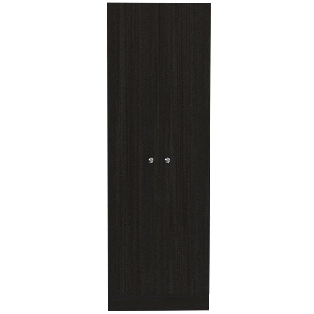 71" Black Wood Pantry Or Storage Closet