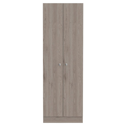 71" Light Gray Wood Two Door Pantry Or Storage Closet