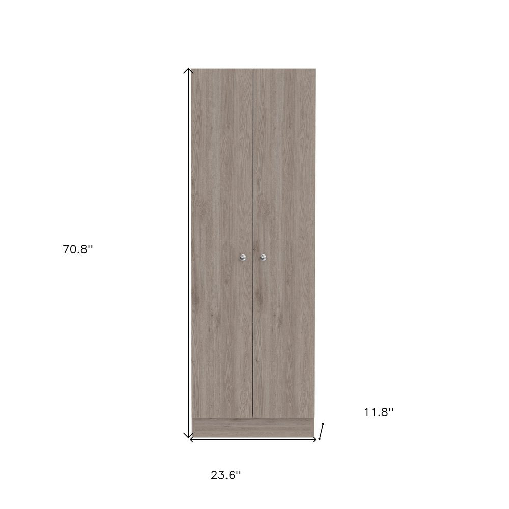 71" Light Gray Wood Pantry Or Storage Closet
