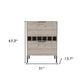 43" Light Gray and Black Wood Console Bar Cabinet With Two Doors