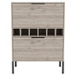 43" Light Gray and Black Wood Console Bar Cabinet With Two Doors