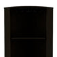 71" Black Wood Corner Bar Cabinet With Two Doors