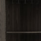 71" Dark Brown Wood Corner Bar Cabinet With Two Doors