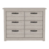 47" Gray Wood Six Drawer Double Dresser