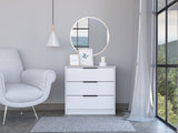 28" White Three Drawer Standard Chest