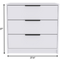 28" White Three Drawer Standard Chest
