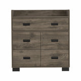 33" White Five Drawer Dresser