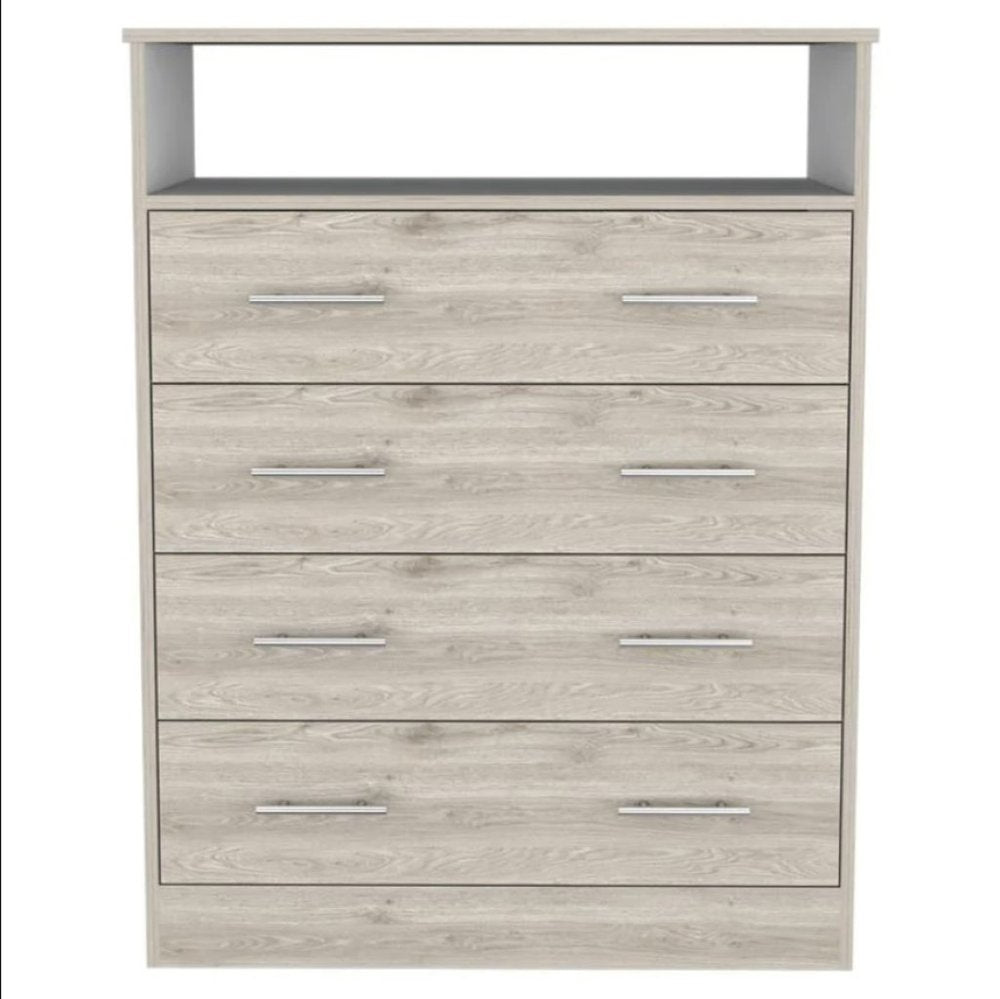33" Light Grey Manufactured Wood Four Drawer Dresser