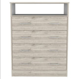 33" Light Grey Manufactured Wood Four Drawer Dresser