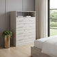 33" Light Grey Manufactured Wood Four Drawer Dresser