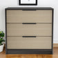 28" Brown And Black Three Drawer Dresser