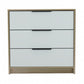 28" Brown And White Three Drawer Dresser