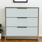 28" Brown And White Three Drawer Dresser