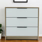 28" Brown And White Three Drawer Dresser