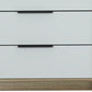 28" Brown And White Three Drawer Dresser