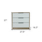 28" Brown And White Three Drawer Dresser