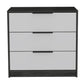 28" White And Smokey Oak Manufactured Wood Three Drawer Dresser