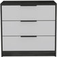 28" White And Smokey Oak Manufactured Wood Three Drawer Dresser