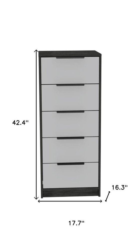 28" White And Smokey Oak Manufactured Wood Three Drawer Dresser