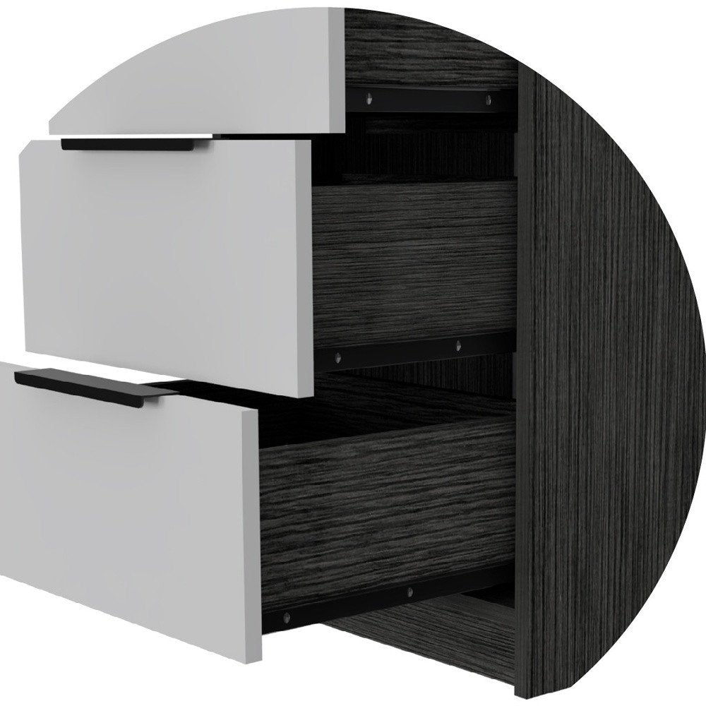 28" White And Smokey Oak Manufactured Wood Three Drawer Dresser