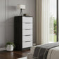28" White And Smokey Oak Manufactured Wood Three Drawer Dresser