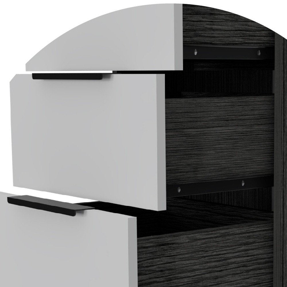 28" White And Smokey Oak Manufactured Wood Three Drawer Dresser