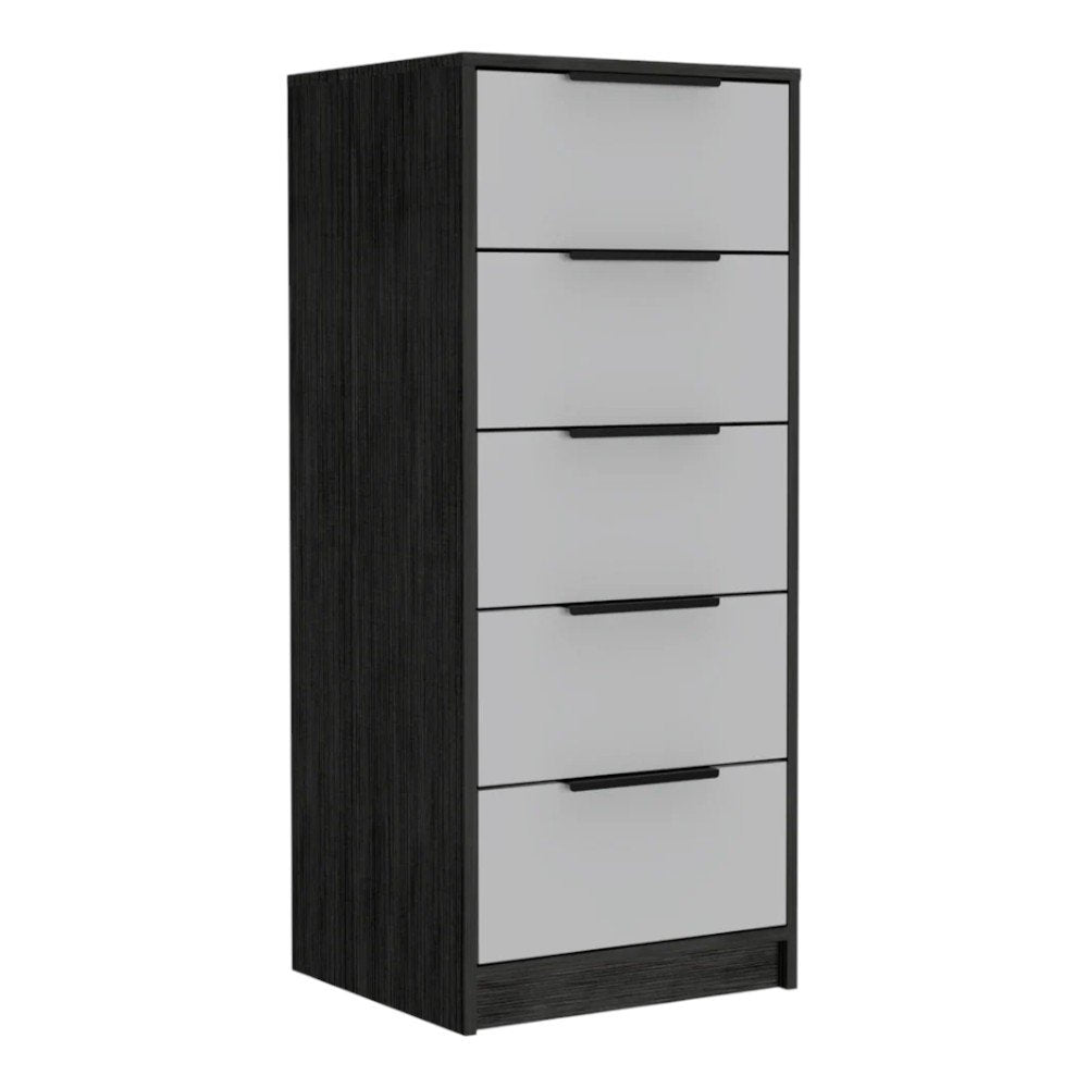 28" White And Smokey Oak Manufactured Wood Three Drawer Dresser