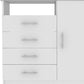 36" White Manufactured Wood Four Drawer Combo Dresser
