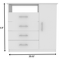 36" White Manufactured Wood Four Drawer Combo Dresser