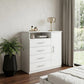 36" White Manufactured Wood Four Drawer Combo Dresser