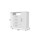 36" White Manufactured Wood Four Drawer Combo Dresser