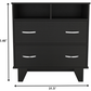 32" Black Manufactured Wood Two Drawer Dresser