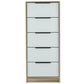 28" Brown And White Three Drawer Dresser