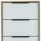 28" Brown And White Three Drawer Dresser