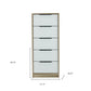 28" Brown And White Three Drawer Dresser